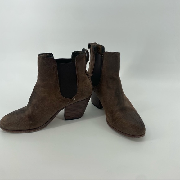 Rag & Bone Brown Suede Chelsea Boots with Heel - Size 7 - Picture 3 of 8
